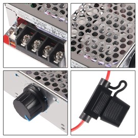 ACEIRMC 7-70V 30A PWM DC Motor Speed Controller Switch Control 12V 24V 36V 48V with 30 Amp Fuse