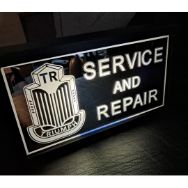 TRIUMPH TR SERVICE AND REPAIR Mirrored Full Color LED Lighted Sign With Remote