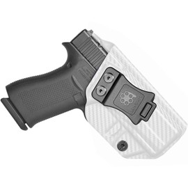 Amberide KYDEX Holsters for Glock 43/43X & 43X MOS | Adjustable Cant | Inside & Outside Waistband Concealed Carry Options | IWB & OWB for Ultimate Comfort & Stability (White Carbon Fiber, Right IWB)