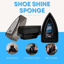 Shoe Shine Sponge - Suitable For All Leathers & Colours - Natural Conditioner and Restorer - Protects & Cleans & Nourishes Shoes, Sofas, Bags, Car Seats & Furniture (Neutral/Natural, Pack of 3)