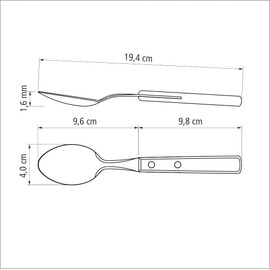 Tramontina 21103/490 Wooden Handle Tablespoon, Polywood, 7.5 inches (19 cm), Dark Brown, Dishwasher Safe, Durable, Lightweight, Natural Wood, Made in Brazil