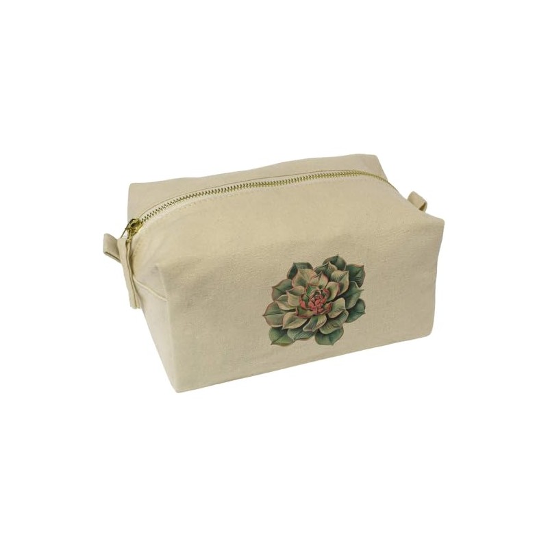 'Vintage Succulent' Canvas Wash Bag/Makeup Case (CS00041831)