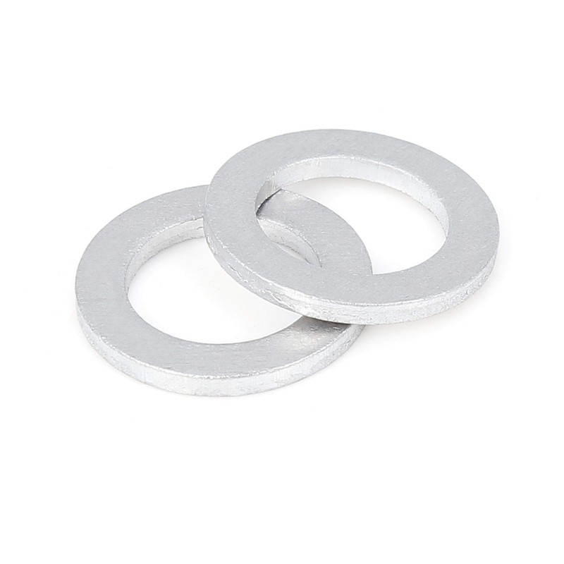X AUTOHAUX 4pcs M14 Silver Tone Oil Drain Plug Gaskets