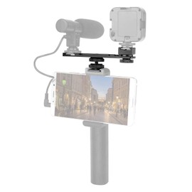 ChromLives Hot Shoe Extension Bar Mount, Cold Shoe Extension Flash Bracket, Dual Straight Mount Flash Bracket Compatible with Nikon Canon Sony Olympus DSLR Camera Camcorder DV