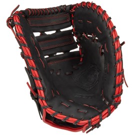 ZETT BSFB52523R Softball Mitt Realize Catcher First Baseman, Black x Deep Orange (1958) Right Throw
