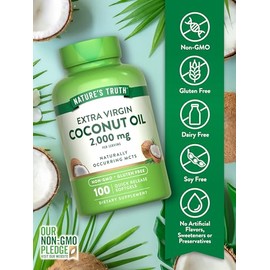 Nature's Truth Extra Virgin Coconut Oil 1000 mg, 100 Count by Nature's Truth