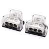 2Pcs TuoLauthon 3 Way Power Distribution Block 1x 0 Gauge