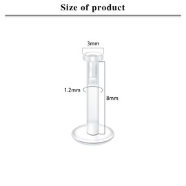 LAURITAMI Clear Piercing Retainers Bioflex Lip Labret Nose Stud Plastic Tragus Helix Cartilage Earring