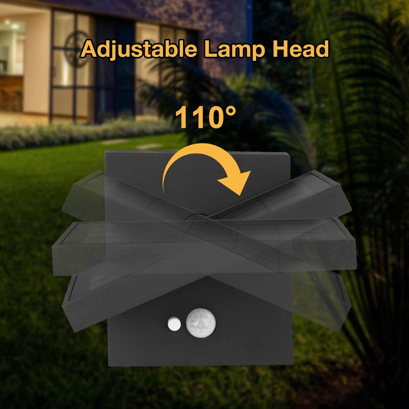 Lustrlach Solar Lights Motion Sensor Outdoor Wall Sconce Waterproof LED