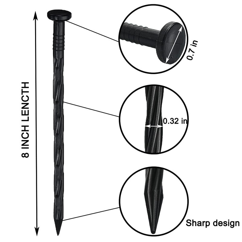 30 Pcs Spiral Landscape Anchoring Spikes, 8 Inch Landscaping Fabric