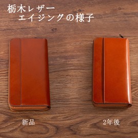 Men's Long Wallet, Made in Japan, Tochigi Leather, Genuine Leather, Large Capacity, Ykk Zipper, Gentleman Wallet (Black)