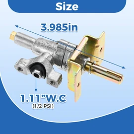 Griddle Burner Control Valve for Blackstone 36" Blackstone Tabletop Griddle 4 Burner and 2 Burner Grill, 1554 1565 Griddle Gas Control Valve with Orifice to Get Higher or Lower BTU