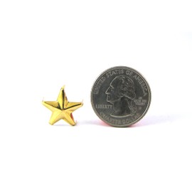 Small 5/8" (16mm) Brass Star Studs - Bag of 100