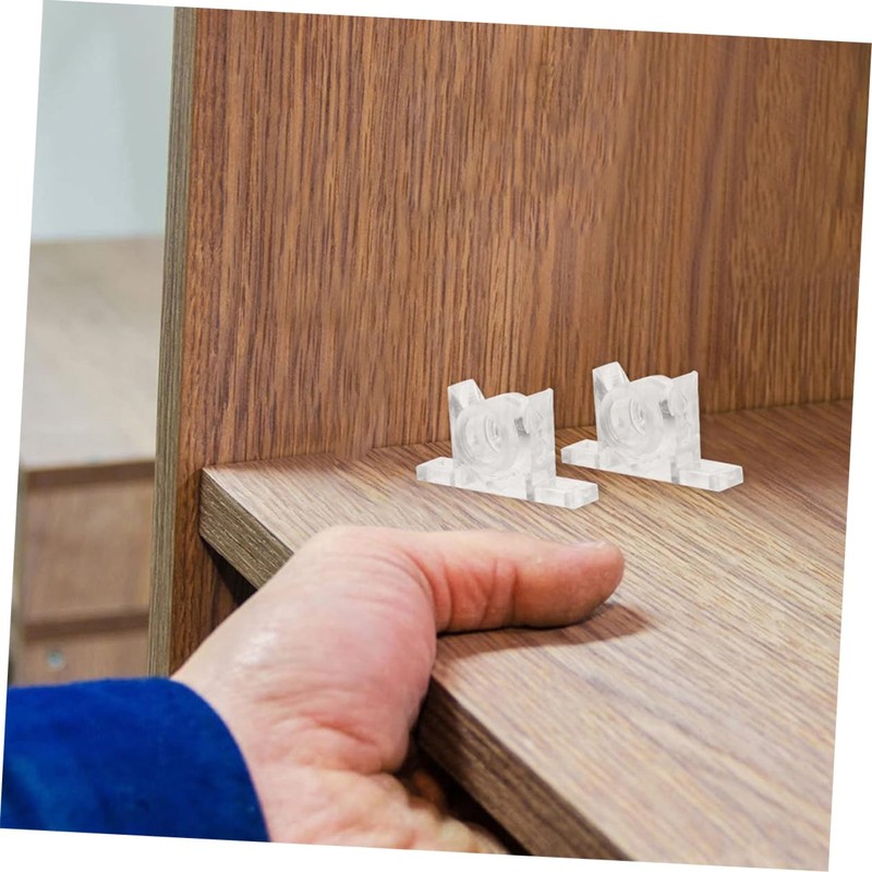 LALAFINA 20 Sets Transparent Cabinet Door Latches Drawer Front Clips