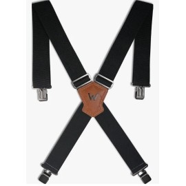 WELKINLAND 2 Inch Wide Clip-On Heavy-Duty Work Suspenders - Black - NIB