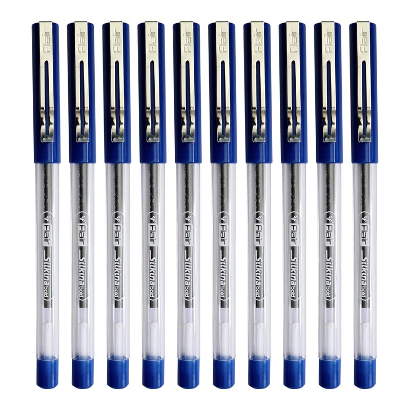 iSilkBOLD Ballpoint Pens, BLUE, Medium Point (1.0mm), Pack of 10,