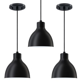 3 Pack Single Kitchen Island Mini Metal Drum Pendant Light Industrial Hanging Ceiling Light Fixtures for Over Sink Bar,Dining Room,Corridor,Entryway,Hallway