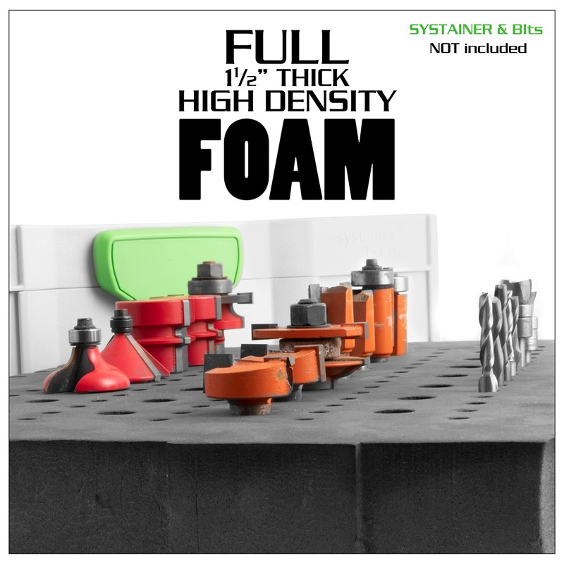 Fulton Foam Router Bit Storage Tray for Systainer 1 Accepts