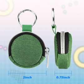 Portable Ring Organizer Case with Keychain, Traveling Ring Holder Storage Bag, Anti-Lost Keychain Container for Rings, Jewelry (1, Green)