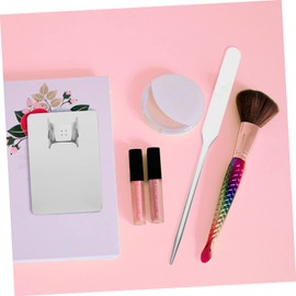 LIFKOME 1Set Stainless Steel Foundation Mixing Palette Spatula for Custom Color Blending Compact Concealer Mixing Tray for Easy Application Cleanup for Makeup Artists