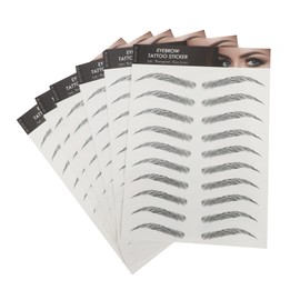 IWOWHERO 6sheets Eyebrow Extension Fake Eyebrows Hair-like Stickers Temporary No Painful Surgery
