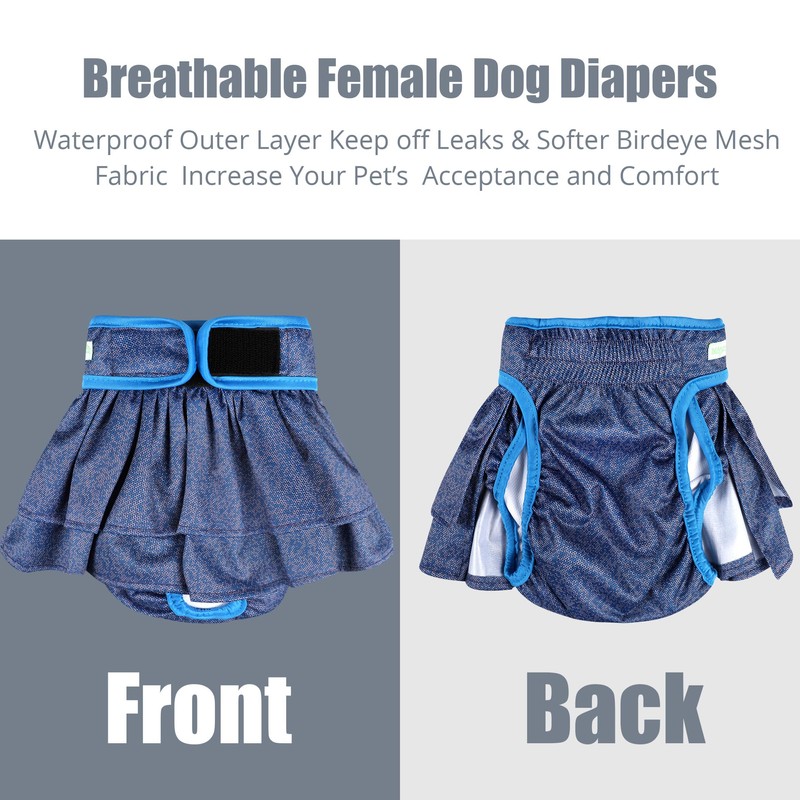 wegreeco Dog Diapers Female (3 Pack), Highly Absorbent Dog Diapers