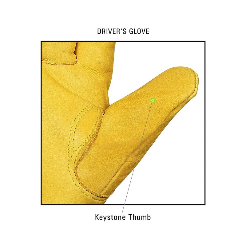 SupremeTTF 5 Pairs Yellow Leather Gloves HGV Drivers Hand Safety