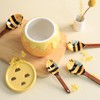 Sizikato 4pcs Porcelain Measuring Spoons with Base, Cute Ceramic Bee