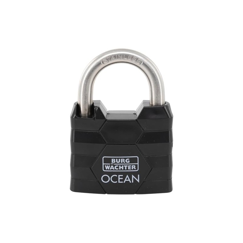 BURG-WÄCHTER Padlock with 2 Keys 8mm Shackle Thickness Marine Waterproof