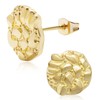 Gold nugget earrings for men Nugget earring Cookie Nugget Stud