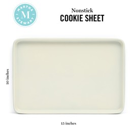 Martha Stewart Gallen 15 x 10 Inch Nonstick Carbon Steel Cookie Sheet – Teal, Durable Bakeware for Even Baking and Easy Cleanup