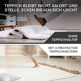 X-Protector Carpet Non-Slip Underlay - Pack of 8 - Premium Non-Slip Mat for Carpet - Non-Slip Pads for Carpet Black - Ideal Non-Slip Mat Rugs - Tough Non-Slip Carpet Underlay