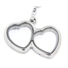 Clearly Charming Small Double Heart Locket Necklace Base for Floating