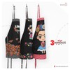 AMBORELLA, Mandil de Cocina Negro, Unisex, Set de 3 piezas