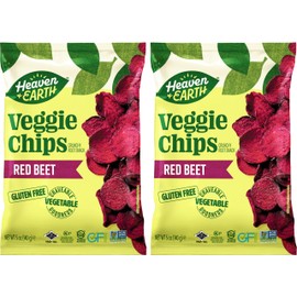 Heaven & Earth Beet Chips, 5oz (2 Pack) Gluten Free | Non GMO | Thin & Crisp | Kosher