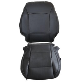 GXARTS 2PCS Front Driver Side Bottom & Top Lean Back Perforated Microfiber Leather Seat Cover Black Compatible with Subaru Outback Legacy 2015 2016 2017 2018 2019
