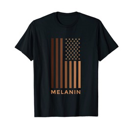 United States America USA Flag Melanin Dark Artwork Style Women Kids Men T-Shirt