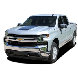 Original Trail BOSS Hood : Compatible with 2019-2025 Chevy Silverado Hood Decal Vinyl Graphic Stripe Kit (Fits All Models) (22WP Matte Deep Black – Dry Install)
