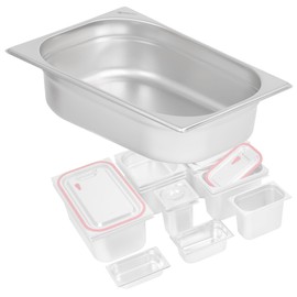 Mahlzeit GN Container 1/2 | Height 100 mm | Various Sizes Available | Stainless Steel Catering Container | Gastronorm Container, Gastronorm Container, Heat Container for Chafing Dishes