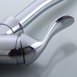 CUTSUGOK Kitchen Faucet Water-Tap, Bathroom Sink Hot and Cold Taps Wash Basin Spin Faucets Wash Basin Faucet 360 ° Rotate Full Moon