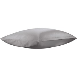 Erwin Müller Cushion cover, Maco satin Landshut, 100% cotton, silky shine, with practical zip, temperature regulating, silver, size 80 x 80 cm