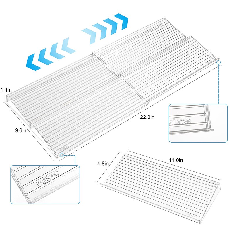 Derlyniupi Spice Organizer for Drawer, 4 Pcs Clear Acrylic Drawer