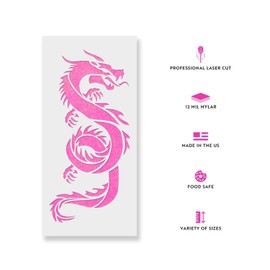 Chinese Dragon Stencil - Reusable Stencils for Painting - Mylar Stencil for Crafts and Decorations