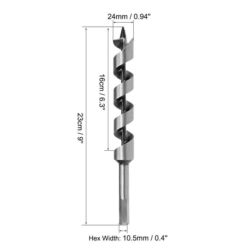 sourcing map Auger Drill Bit Wood Hex Shank 24mm Cutting