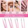 4 Pcs Eyebrow Tweezers with Flat Sloped Pointed Scissor Tips,