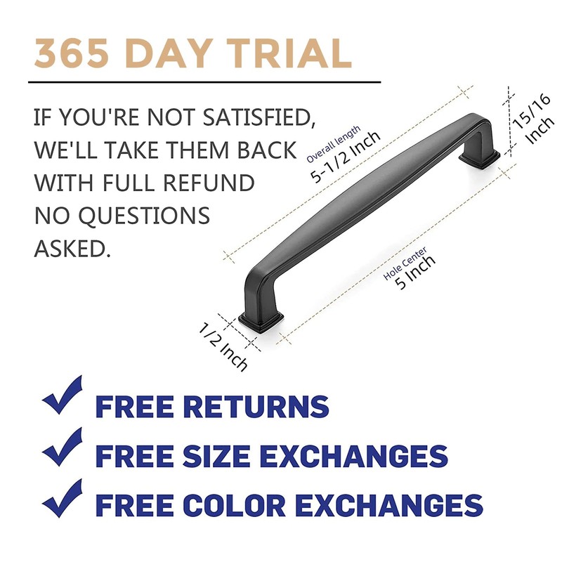 Ravinte 25 Pack Solid 5 Inch Kitchen Cabinet Handles Matte