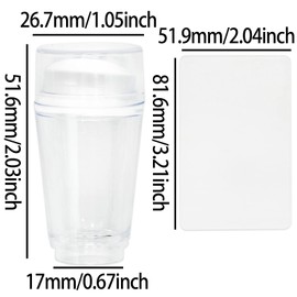 Durchsichtiger Silikon-Geleestempel, doppelseitiger Nagelkunst-Stempel, transparenter Nagelstempel, Schaber, Nagelkunst, Maniküre, Silikon-Nagelstempel, französische Spitze mit Schaber für Nägel