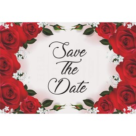 Red Roses Wedding Save The Date Postcards - 6in. X 4in. (25)