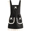 UYRVAPE Women's Cute Apron, Women's Black Aprons with 2 Pockets,