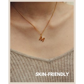 GD GOOD.designs EST. 2015 Chain with Letter J Gold 18 Carat - Waterproof I Gold Chain for Ladies with A-Z Pendant I Initial Letter Chain